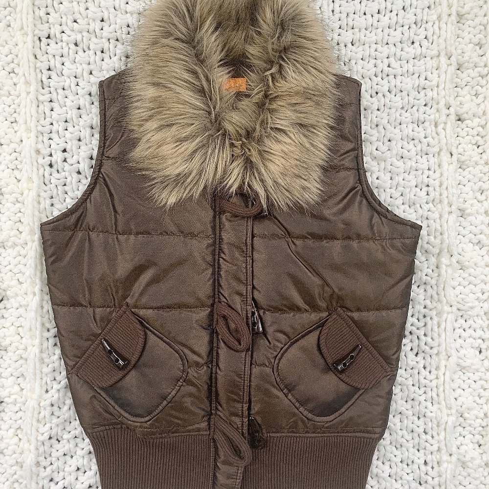 Faux Fur Lined Puffer Vest